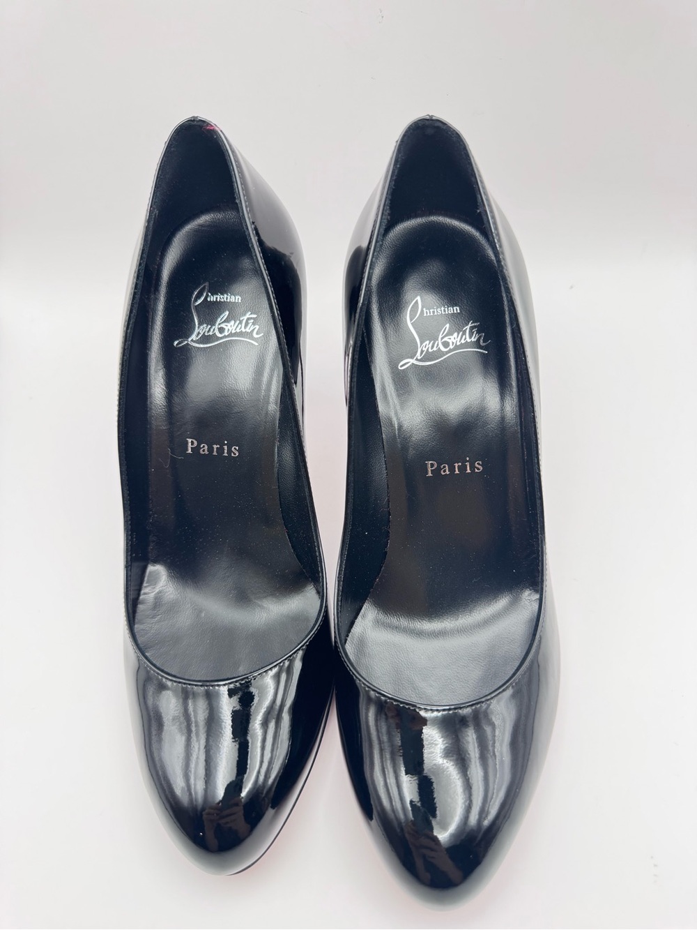 Christian Louboutin Dolly Pump 85 Black Patent Red Sole Heels EU 36.5 - Picture 3 of 9